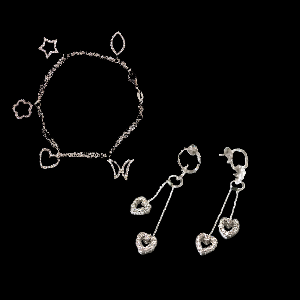 15. Diamond Charm Bracelet & Earrings