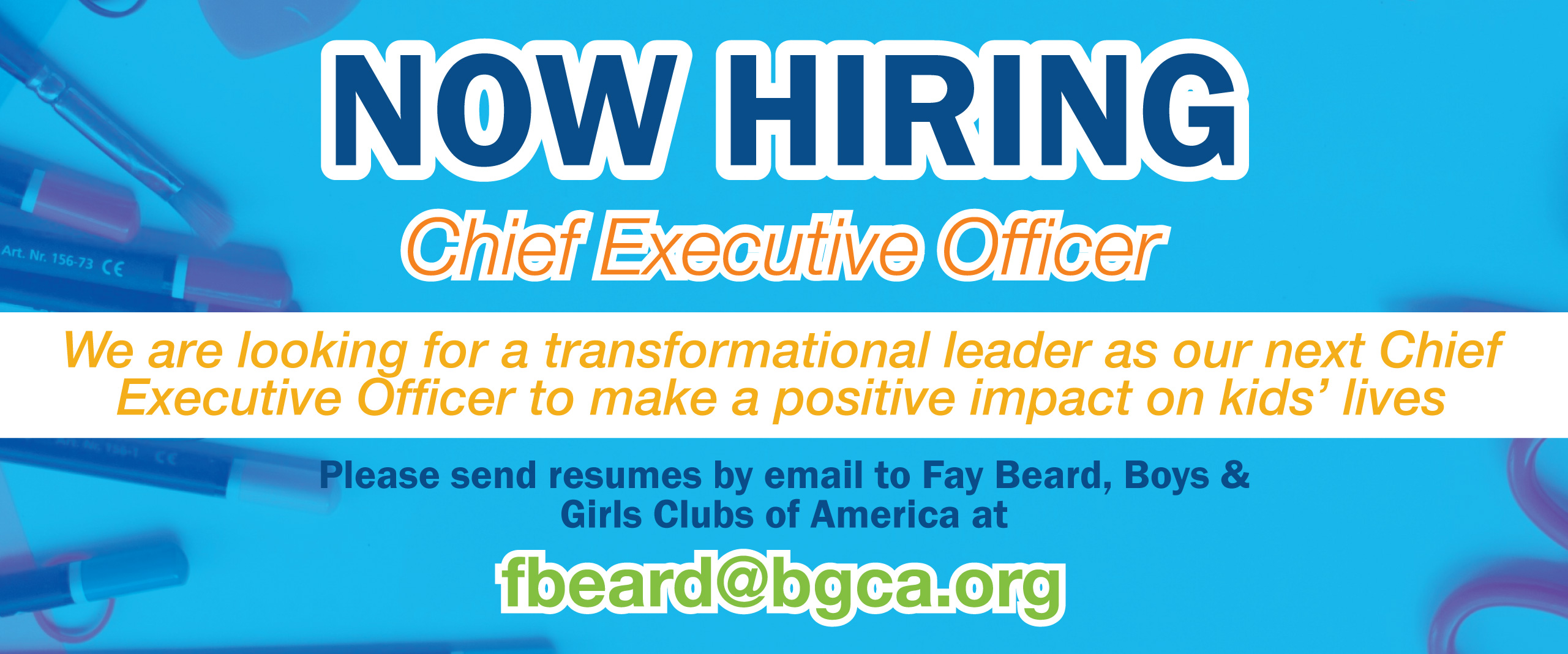 Now Hiring Chief Executive Officer