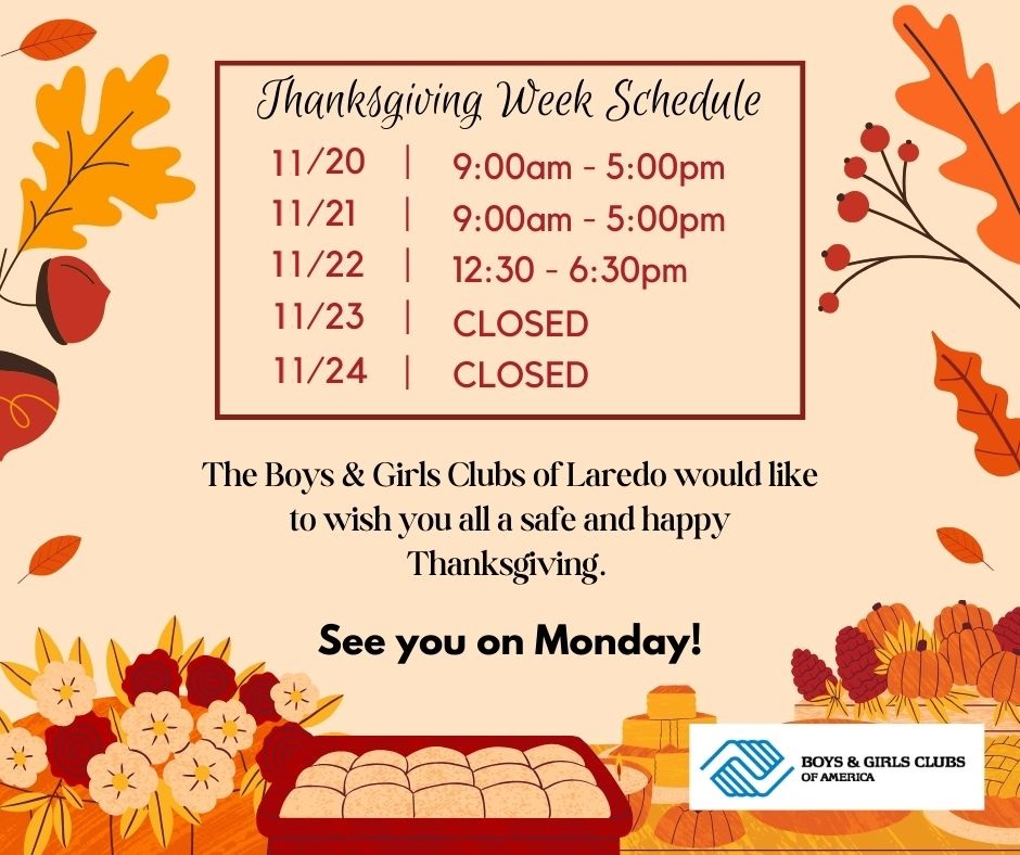 2023 Thanksgiving Schedule